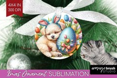 Easter Dog Ornament PNG - Cute Puppy PNG Sublimation Product Image 1