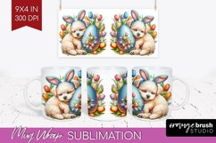 Easter Dog Mug Wrap - Cute Puppy Mug PNG Sublimation Product Image 1