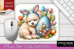 Easter Dog Mouse Pad Sublimation - Cute Puppy Mousepad PNG Product Image 1
