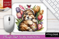 Easter Dog Mouse Pad Sublimation - Cute Puppy Mousepad PNG Product Image 1