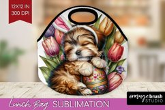 Easter Dog Lunch Bag - Cute Puppy Lunch Bug PNG Sublimation Product Image 1