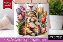 Easter Dog Tumbler Wrap - Cute Puppy Tumbler PNG Sublimation Product Image 1