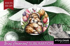 Easter Dog Ornament PNG - Cute Puppy PNG Sublimation Product Image 1