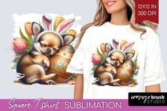 Easter Dog Square Tshirt Background - Cute Puppy PNG Product Image 1