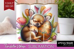 Easter Dog Tumbler Wrap - Cute Puppy Tumbler PNG Sublimation Product Image 1