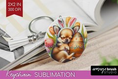 Easter Dog Keychain PNG - Cute Puppy Keychain Sublimation Product Image 1
