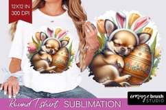 Easter Dog Round Tshirt Background - Cute Puppy PNG Product Image 1