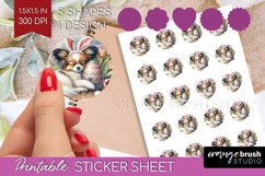 Easter Dog Round Sticker - Cute Puppy Printable Sticker Product Image 1