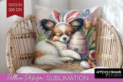 Easter Dog Pillow Sublimation - Cute Puppy Pillow Cover PNG Product Image 1