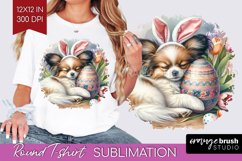 Easter Dog Round Tshirt Background - Cute Puppy PNG Product Image 1
