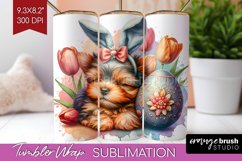 Easter Dog Tumbler Wrap - Cute Puppy Tumbler PNG Sublimation Product Image 1