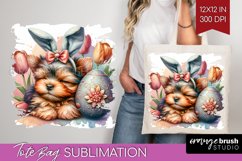 Easter Dog Tote Bag - Cute Puppy Tote Bag PNG Sublimation Product Image 1