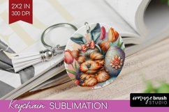Easter Dog Keychain PNG - Cute Puppy Keychain Sublimation Product Image 1