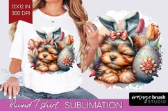 Easter Dog Round Tshirt Background - Cute Puppy PNG Product Image 1