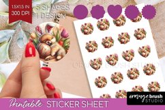 Easter Dog Round Sticker - Cute Puppy Printable Sticker Product Image 1