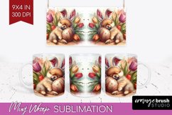 Easter Dog Mug Wrap - Cute Puppy Mug PNG Sublimation Product Image 1