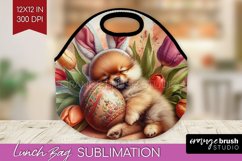 Easter Dog Lunch Bag - Cute Puppy Lunch Bug PNG Sublimation Product Image 1