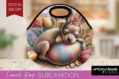 Easter Dog Lunch Bag - Cute Puppy Lunch Bug PNG Sublimation Product Image 1