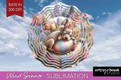 Easter Dog Wind Spinner Sublimation PNG - Cute Puppy Round Product Image 1