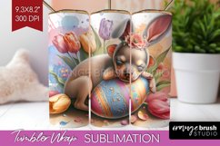 Easter Dog Tumbler Wrap - Cute Puppy Tumbler PNG Sublimation Product Image 1