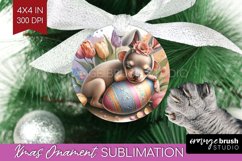 Easter Dog Ornament PNG - Cute Puppy PNG Sublimation Product Image 1