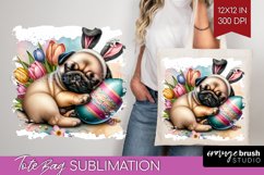 Easter Dog Tote Bag - Cute Puppy Tote Bag PNG Sublimation Product Image 1