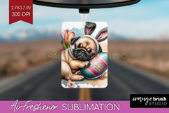 Easter Dog Air Freshener PNG - Cute Puppy PNG Sublimation Product Image 1