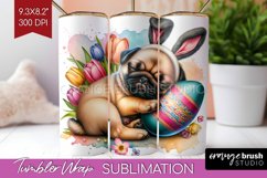 Easter Dog Tumbler Wrap - Cute Puppy Tumbler PNG Sublimation Product Image 1