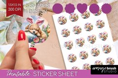 Easter Dog Round Sticker - Cute Puppy Printable Sticker Product Image 1