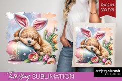 Easter Dog Tote Bag - Cute Puppy Tote Bag PNG Sublimation Product Image 1