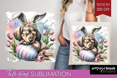 Easter Dog Tote Bag - Cute Puppy Tote Bag PNG Sublimation Product Image 1