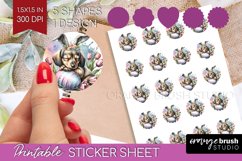 Easter Dog Round Sticker - Cute Puppy Printable Sticker Product Image 1