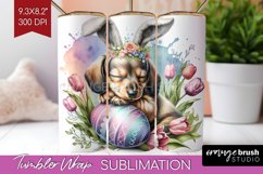 Easter Dog Tumbler Wrap - Cute Puppy Tumbler PNG Sublimation Product Image 1