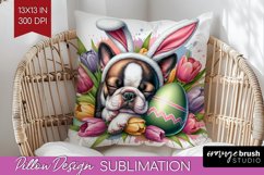 Easter Dog Pillow Sublimation - Cute Puppy Pillow Cover PNG Product Image 1