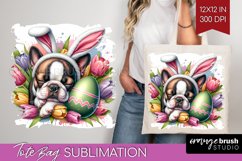 Easter Dog Tote Bag - Cute Puppy Tote Bag PNG Sublimation Product Image 1