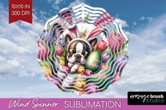 Easter Dog Wind Spinner Sublimation PNG - Cute Puppy Round Product Image 1