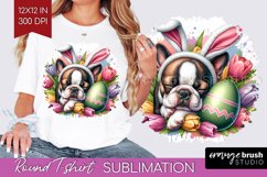 Easter Dog Round Tshirt Background - Cute Puppy PNG Product Image 1
