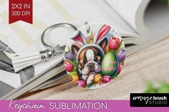 Easter Dog Keychain PNG - Cute Puppy Keychain Sublimation Product Image 1