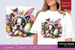 Easter Dog Square Tshirt Background - Cute Puppy PNG Product Image 1