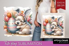 Easter Dog Tote Bag - Cute Puppy Tote Bag PNG Sublimation Product Image 1