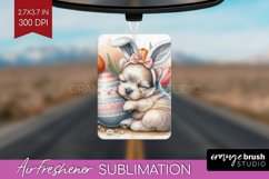 Easter Dog Air Freshener PNG - Cute Puppy PNG Sublimation Product Image 1