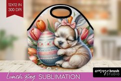 Easter Dog Lunch Bag - Cute Puppy Lunch Bug PNG Sublimation Product Image 1