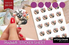 Easter Dog Round Sticker - Cute Puppy Printable Sticker Product Image 1