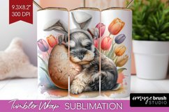 Easter Dog Tumbler Wrap - Cute Puppy Tumbler PNG Sublimation Product Image 1