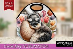 Easter Dog Lunch Bag - Cute Puppy Lunch Bug PNG Sublimation Product Image 1