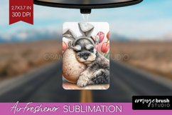 Easter Dog Air Freshener PNG - Cute Puppy PNG Sublimation Product Image 1