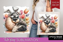 Easter Dog Tote Bag - Cute Puppy Tote Bag PNG Sublimation Product Image 1