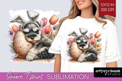 Easter Dog Square Tshirt Background - Cute Puppy PNG Product Image 1