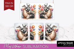 Easter Dog Mug Wrap - Cute Puppy Mug PNG Sublimation Product Image 1