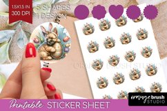 Easter Dog Round Sticker - Cute Puppy Printable Sticker Product Image 1